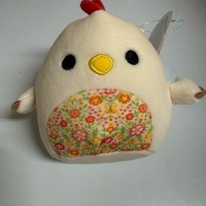 Cute Plush Chicken Toy with Floral Design